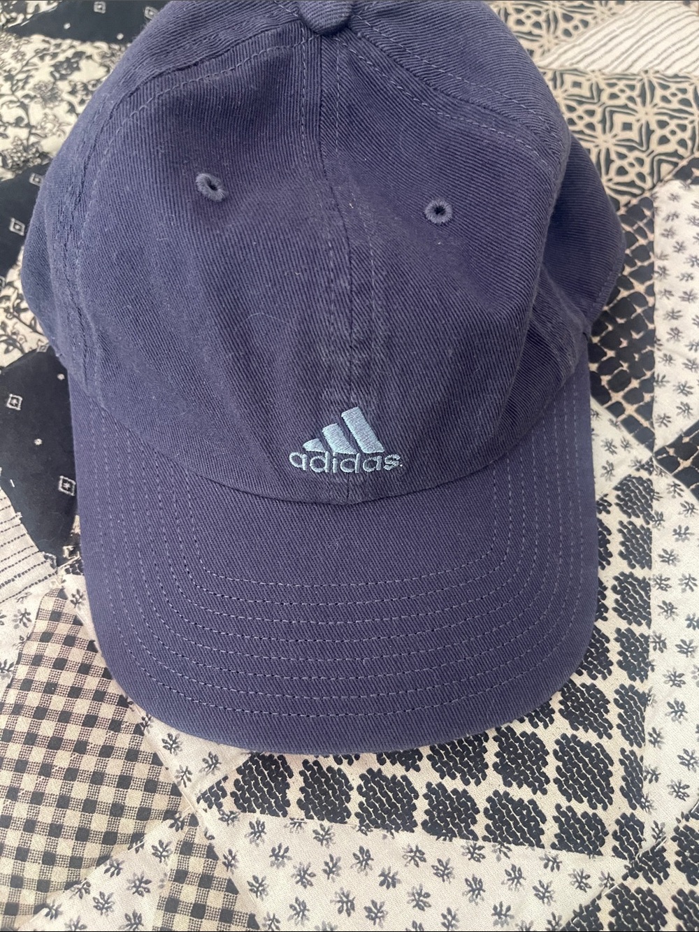 adidas navy blue baseball cap with light blue logo